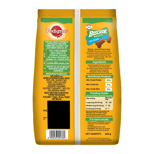 Pedigree Biscrok Biscuits Dog Treat (Above 4 Months) Chicken Flavour