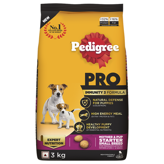 Pedigree Pro Mother & Pup Starter Small Breed, Dry Chicken Dog Food, Expert Nutrition for Pregnant/Lactating Mothers & Pups (3-12 Weeks)