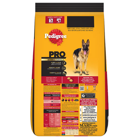 Pedigree Pro Adult Large Breed, Dry Dog Food (18 Months Onwards)