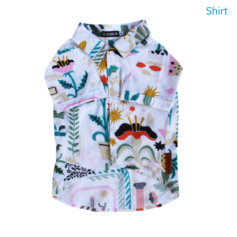 Trendy Tropical Print Dog Shirt