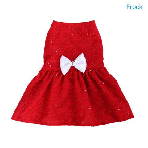 Classic Red Dog Frock with White Bow