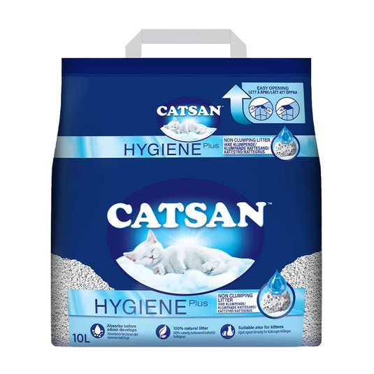 CatSan Hygiene Plus 100% Natural Non Clumping Litter For Cats