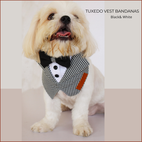 Tuxedo Checked Vest Bandana