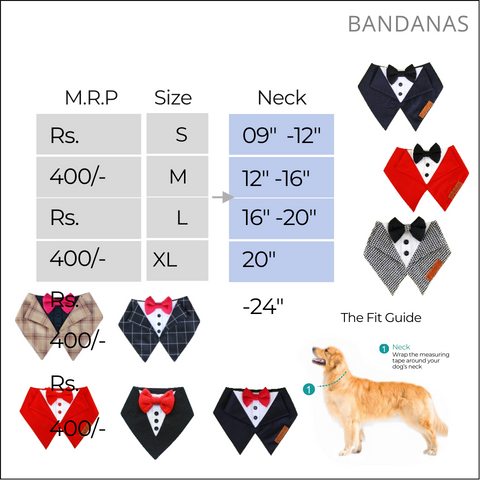 Tuxedo Vest Bandana (Black & Red Bow)