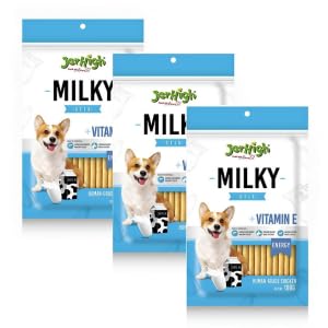 Jerhigh Real Chicken Meat Milky Stick Dog Treats, Fully Digestible Healthy Snack & Training Treat,with nutrients and Vitamins Size- 100gm (Pack of 3)