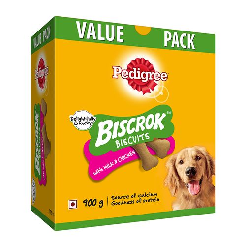 Pedigree Biscrok Biscuits Dog Treats (Above 4 Months), Milk and Chicken Flavor