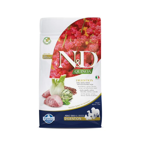 FARMINA PET FOODS Quinoa Digestion Dry Dog Food,grain-Free, Adult Breed,Lamb Mint and Fennel