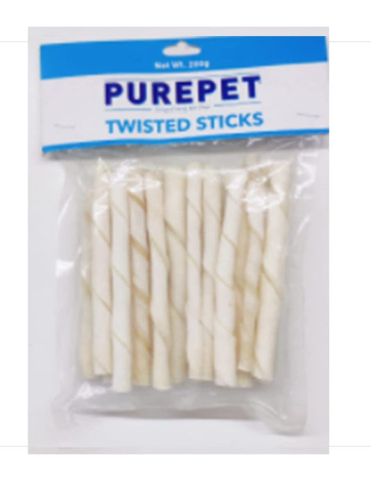 Purepet Twisted Sticks, 200gm