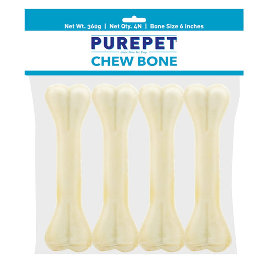 Purepet Dog Treat Chew Bones,10.16Cm 160g Pack of 4 Bones