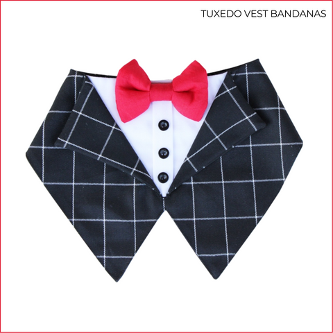 Tuxedo Checked Vest Bandana