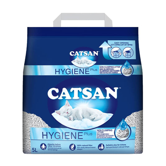 CatSan Hygiene Plus 100% Natural Non Clumping Litter For Cats