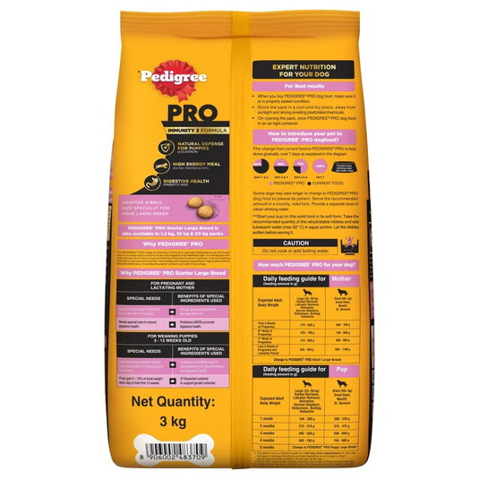 Pedigree Pro Mother & Pup Starter Large Breed, Dry Dog Food, Expert Nutrition for Pregnant/Lactating Mothers & Pups