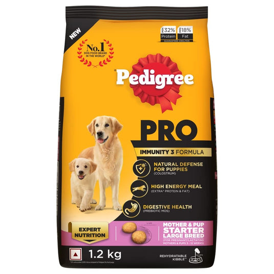 Pedigree Pro Mother & Pup Starter Large Breed, Dry Dog Food, Expert Nutrition for Pregnant/Lactating Mothers & Pups