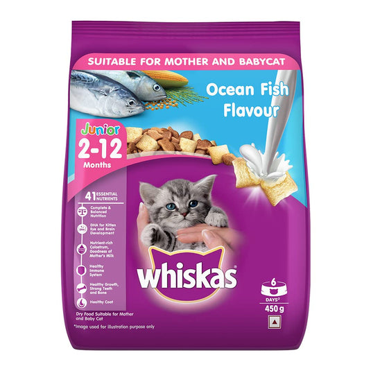 Whiskas Kitten (2-12 months) Dry Cat Food, Ocean Fish