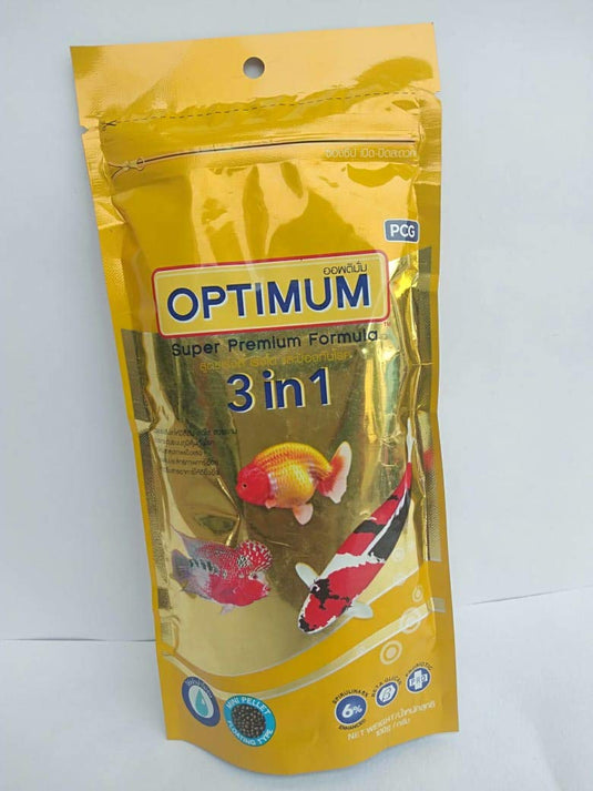 Optimum All Life Stages 3 In 1 Fish Food For Carp, Goldfish And Cichlid Spirulina 6% Floating Type (Mini Pellet ), 100 Gram