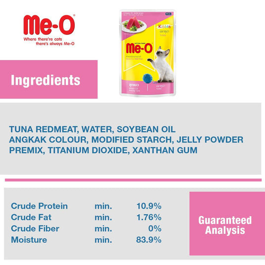 MeO Pouch Kitten Wet Food Tuna in Jelly, 80g