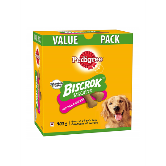 Pedigree Biscrok Biscuits Dog Treats (Above 4 Months), Milk and Chicken Flavor