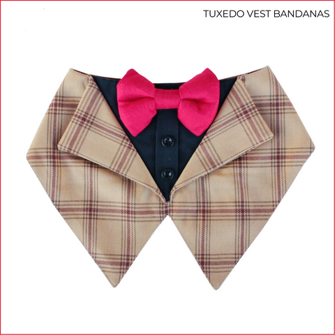 Tuxedo Checked Vest Bandana