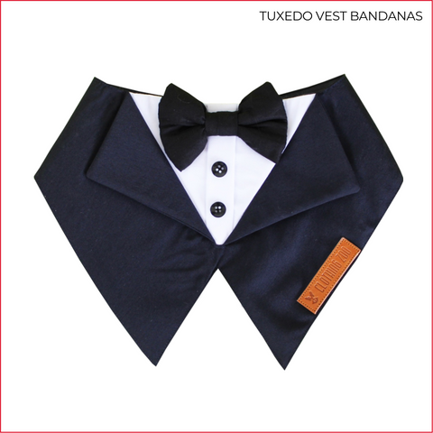 Tuxedo Vest Bandana (Black & Red Bow)