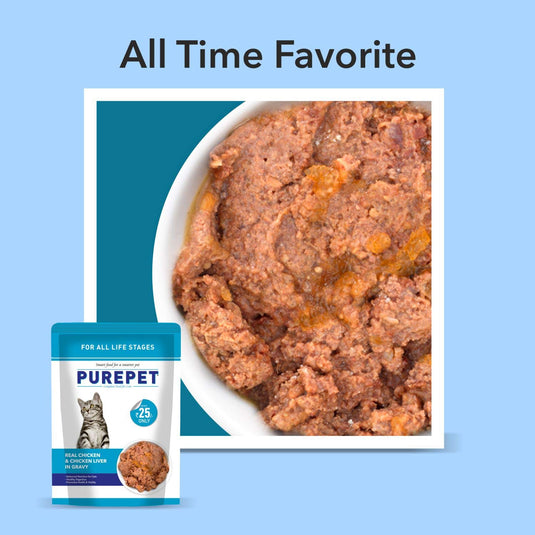 purepet kitten real ocean fish & chicken liver in gravy