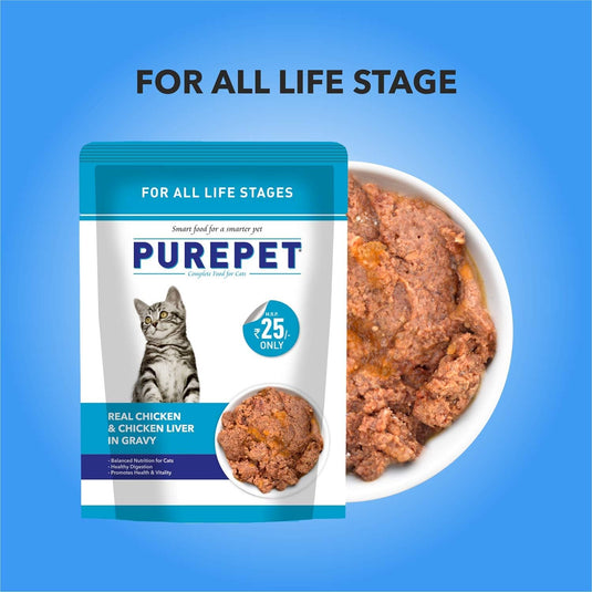 purepet kitten real ocean fish & chicken liver in gravy