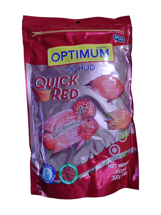 Optimum All Life Stages Happy Fins Cichlid Quick Red Pellet Fish Food, 300 g,Pack of 1