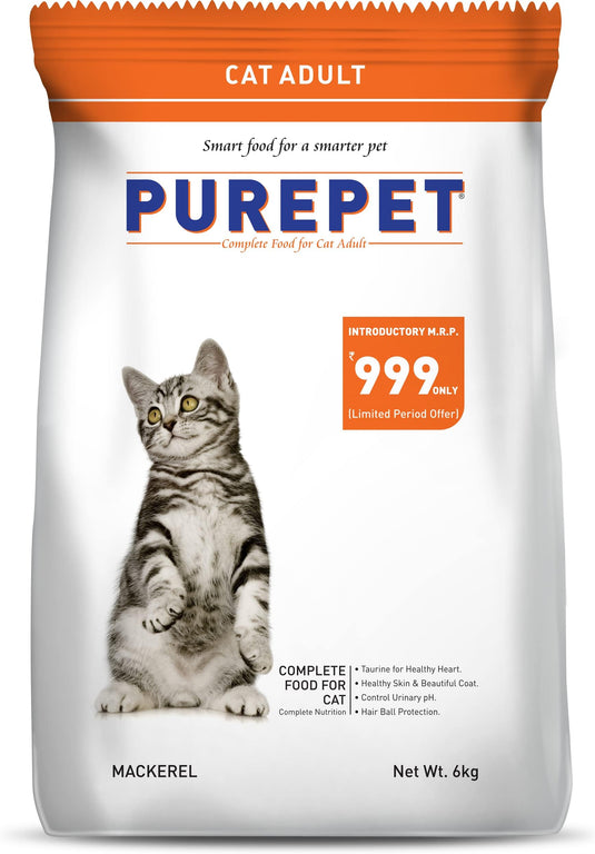 Purepet Adult Dry Cat Food Mackerel Flavour