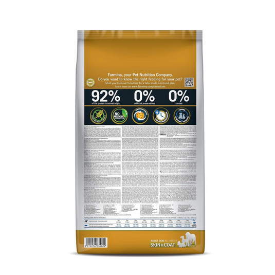 FARMINA N&D Quinoa Skin and Coat Dry Dog Food,grain-Free, Adult Breed, Quail Coconut and Turmeric