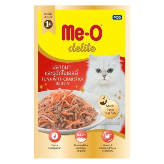 MeO Delite Wet Cat Food - Tuna with Crab Sticks in Jelly