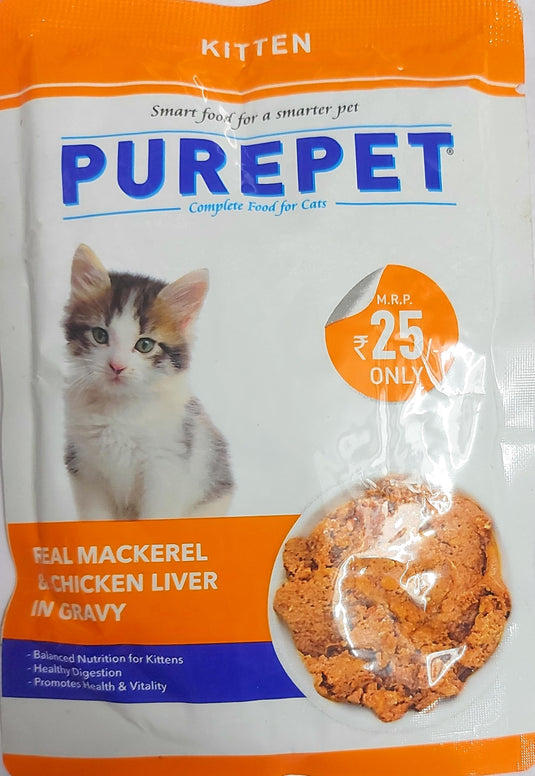 PURREPET Kitten Food Mackerel Chicken Liver Gravy