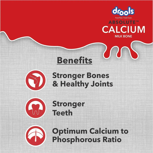 Drools Absolute Calcium Milk Bone, Dog Supplement for Small Breed Dogs