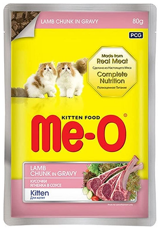 MeO Kitten Lamb Flavor Chunk Ingravy, 80g Pouch