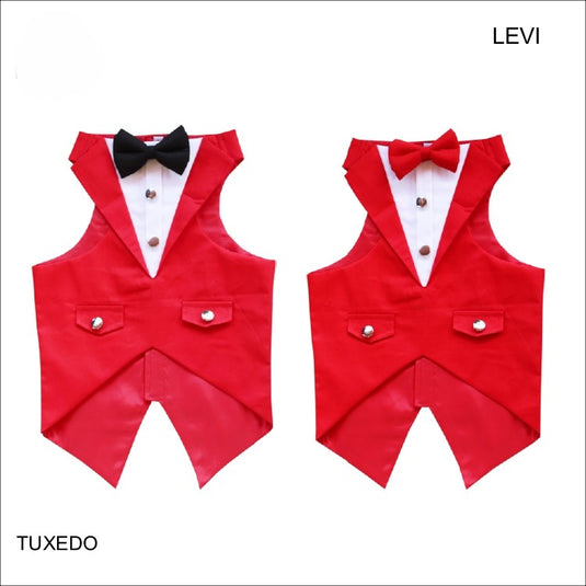 Tuxedo Vests (Black & Red Bow)