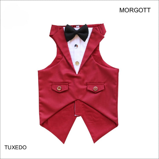 Red Dog Tuxedo with Black Bow Tie