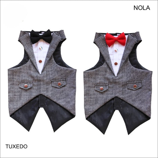 Tuxedo Vests (Black & Red Bow)