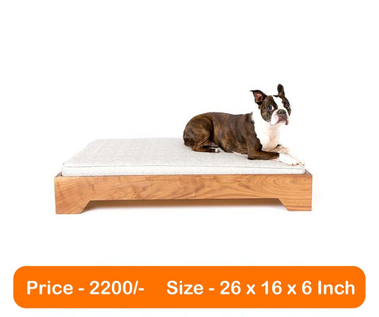 wooden dog bed