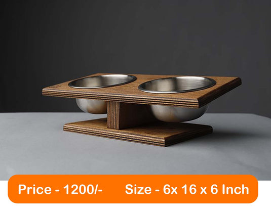 Tilted Cat & Small Dog Food Bowl Stand