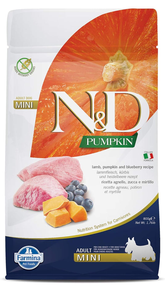 FARMINA N&D Pumpkin Dry Dog Pet Food, Grain-Free, Adult Mini Breed