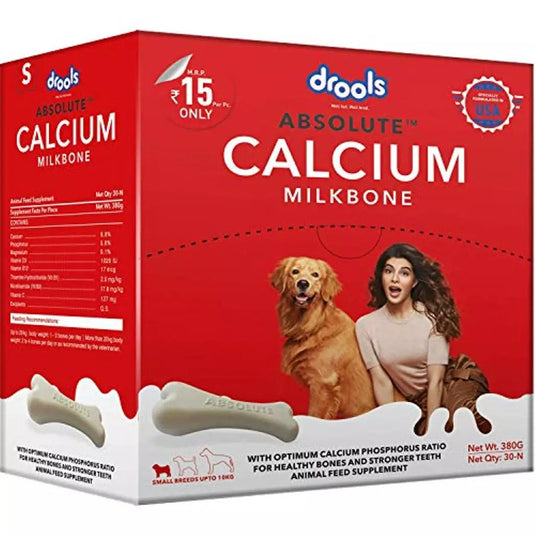 Drools Absolute Calcium Milk Bone, Dog Supplement for Small Breed Dogs