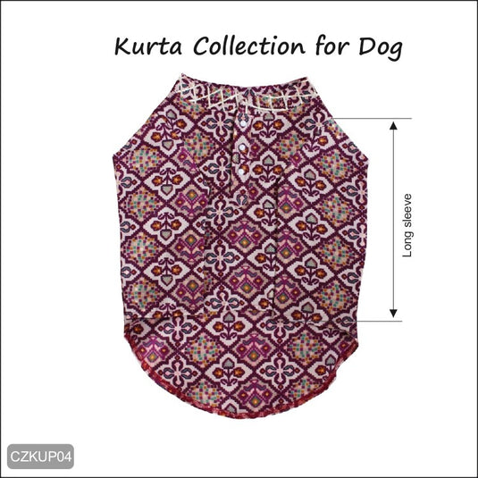 Traditional Patterned Dog Kurta