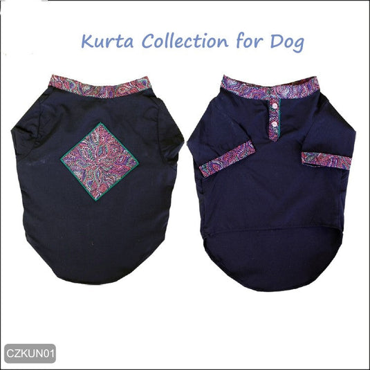 Black Paisley Dog Kurta