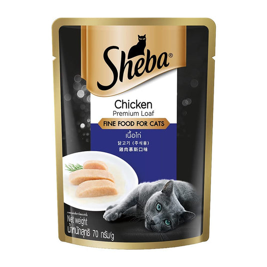 Sheba Rich Premium Adult (+1 Year) Fine Wet Cat Food, Chicken Loaf