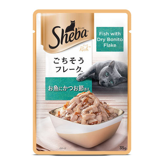 Sheba Adult Premium Wet Cat Food Food, Fish With Dry Bonito Flake