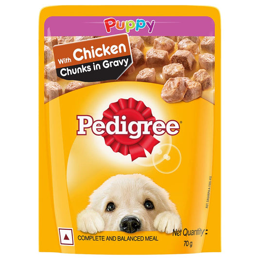 Pedigree Puppy Wet Dog Food, Chicken Chunks ingravy (Pack of 12)