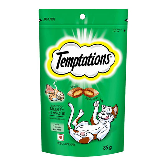 Temptations Cat Treat, Seafood Medley Flavour - 85g, Chunk