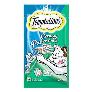 Temptations Creamy Purrrr-ée, Maguro & Scallop Flavour, Pack of 24